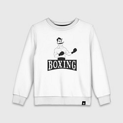 Свитшот хлопковый детский Boxing man, цвет: белый