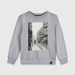Свитшот хлопковый детский Черно-белый париж, цвет: меланж