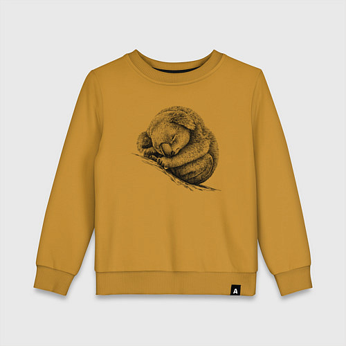 Детский свитшот Коала спит / Горчичный – фото 1