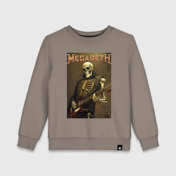 Свитшот хлопковый детский Megadeth - skeleton - heavy metal, цвет: утренний латте