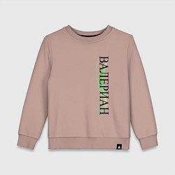 Свитшот хлопковый детский Имя Валериан, цвет: пыльно-розовый