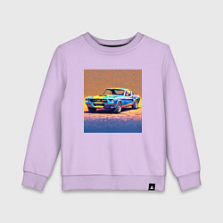 Свитшот хлопковый детский Американский Мустанг, цвет: лаванда