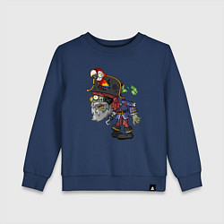 Свитшот хлопковый детский Зомби-пират, цвет: тёмно-синий