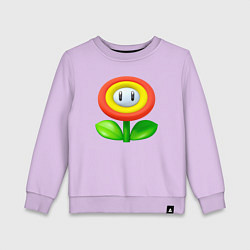 Свитшот хлопковый детский Цветок Марио, цвет: лаванда