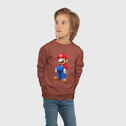 Свитшот хлопковый детский Марио стоит, цвет: кирпичный — фото 2