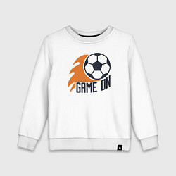 Свитшот хлопковый детский Game on football, цвет: белый