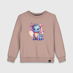 Свитшот хлопковый детский Cute dragon cat, цвет: пыльно-розовый