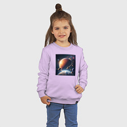 Свитшот хлопковый детский Большой парад планет, цвет: лаванда — фото 2