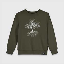 Свитшот хлопковый детский Rock tree, цвет: хаки
