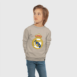 Свитшот хлопковый детский Real madrid fc sport, цвет: миндальный — фото 2