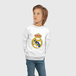 Свитшот хлопковый детский Real madrid fc sport, цвет: белый — фото 2