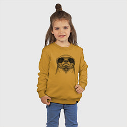Свитшот хлопковый детский Медоед в очках, цвет: горчичный — фото 2