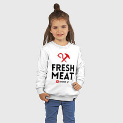 Свитшот хлопковый детский Fresh Meat, цвет: белый — фото 2