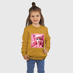 Свитшот хлопковый детский Barbie cat, цвет: горчичный — фото 2