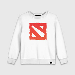 Свитшот хлопковый детский Dota 2 логотип, цвет: белый