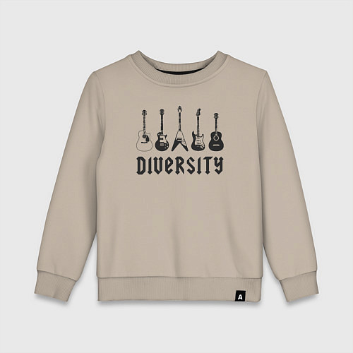 Детский свитшот Разнообразие гитар / Миндальный – фото 1