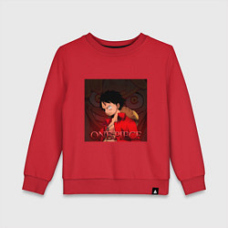 Свитшот хлопковый детский One Piece - Луффи, цвет: красный