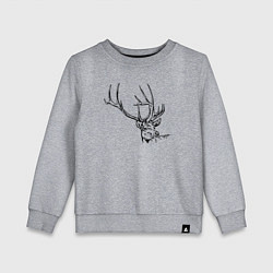 Свитшот хлопковый детский Голова оленя краской, цвет: меланж