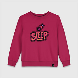 Свитшот хлопковый детский Sleep, цвет: маджента