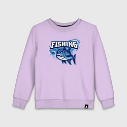 Свитшот хлопковый детский Fishing style, цвет: лаванда