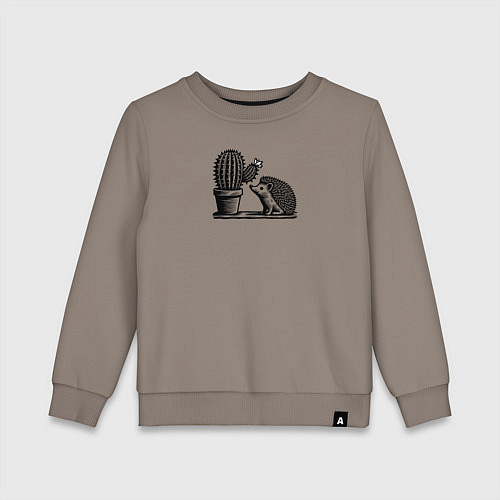 Детский свитшот Ежик и кактус / Утренний латте – фото 1