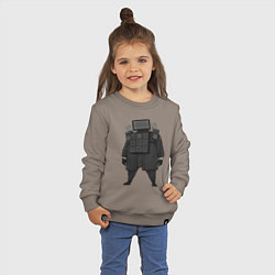 Свитшот хлопковый детский Skibidi toilet TV Man boss, цвет: утренний латте — фото 2