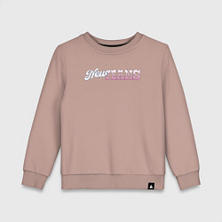Свитшот хлопковый детский Newjeans logo, цвет: пыльно-розовый