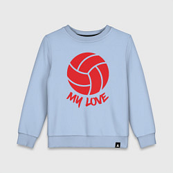 Свитшот хлопковый детский Volleyball my love, цвет: мягкое небо