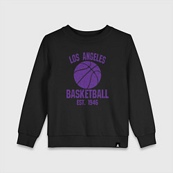 Свитшот хлопковый детский Basketball Los Angeles, цвет: черный