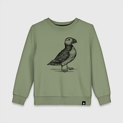Свитшот хлопковый детский Тупик сбоку, цвет: авокадо