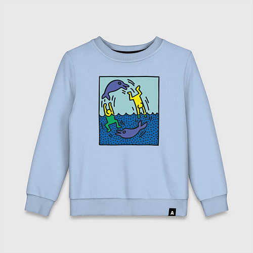 Детский свитшот Человечки и дельфины / Мягкое небо – фото 1