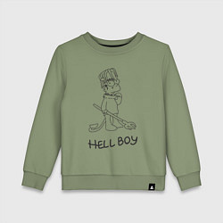Свитшот хлопковый детский Bart hellboy Lill Peep, цвет: авокадо