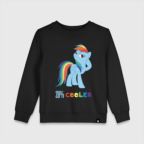 Детский свитшот Крутая Рейнбоу Дэш / Черный – фото 1