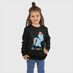 Свитшот хлопковый детский Крутая Рейнбоу Дэш, цвет: черный — фото 2