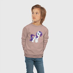 Свитшот хлопковый детский Рарити из My Little Pony в кино, цвет: пыльно-розовый — фото 2