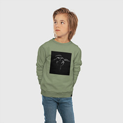 Свитшот хлопковый детский Xo weeknd, цвет: авокадо — фото 2