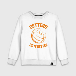 Свитшот хлопковый детский Setters do it better, цвет: белый