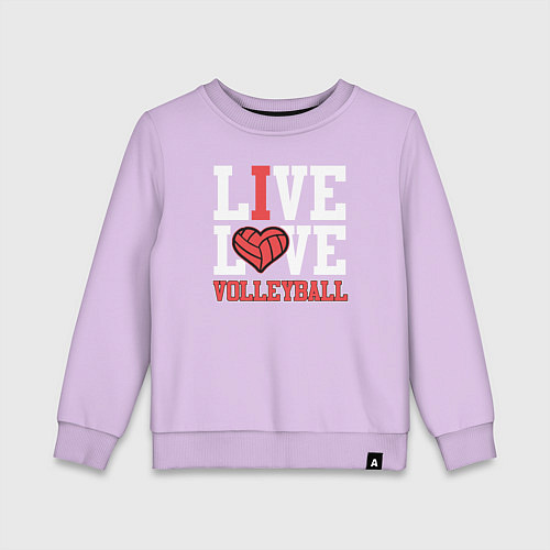 Детский свитшот Жить и любить волейбол / Лаванда – фото 1