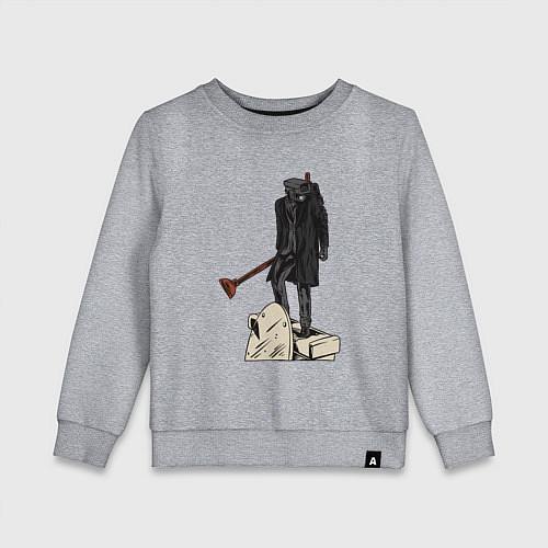 Детский свитшот Камерамен победил скибиди туалет / Меланж – фото 1