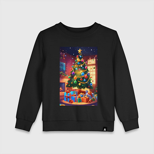 Детский свитшот Красочное рождество / Черный – фото 1