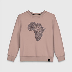 Свитшот хлопковый детский Африканский леопард, цвет: пыльно-розовый