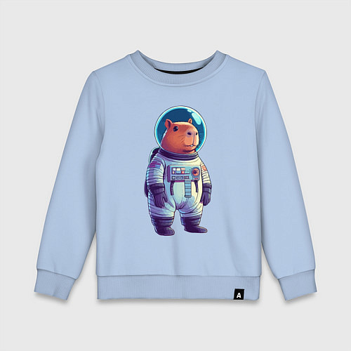 Детский свитшот Капибара бравый космонавт / Мягкое небо – фото 1
