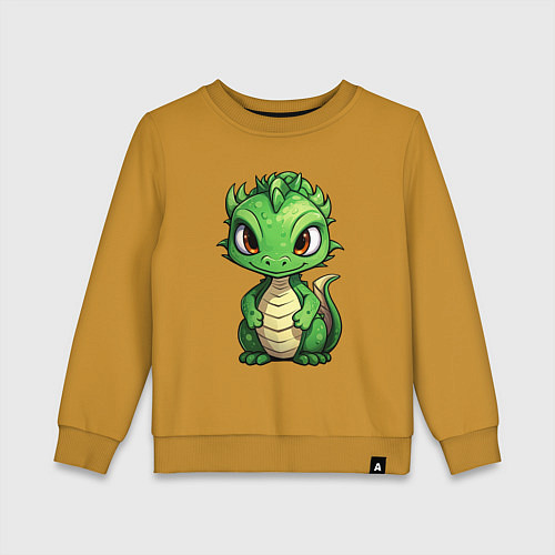 Детский свитшот Маленький дракон 2024 / Горчичный – фото 1