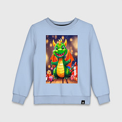 Свитшот хлопковый детский Милый дракон, цвет: мягкое небо