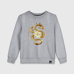 Свитшот хлопковый детский Дракон из золота, цвет: меланж
