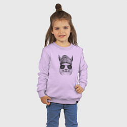 Свитшот хлопковый детский Белка хипстер, цвет: лаванда — фото 2