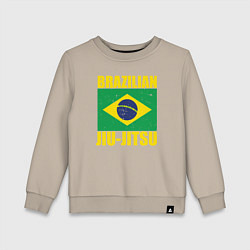 Свитшот хлопковый детский Brazilian jiu-jitsu, цвет: миндальный