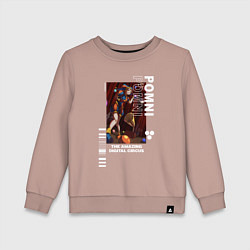 Свитшот хлопковый детский Радостная Помни Удивительный цифровой цирк, цвет: пыльно-розовый