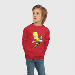 Свитшот хлопковый детский Барт Симпсон шершень - перевоплощение, цвет: красный — фото 2