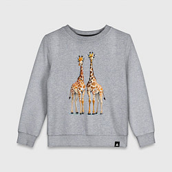 Свитшот хлопковый детский Друзья-жирафы, цвет: меланж